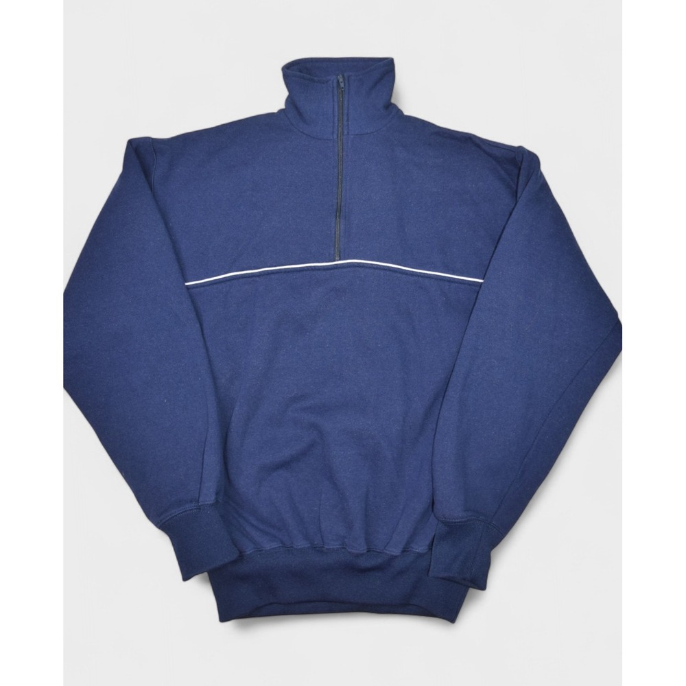 Vintage LL Bean Sweatshirt Mens Small Blue 1/2 Zip Pullover Mock Made in USA